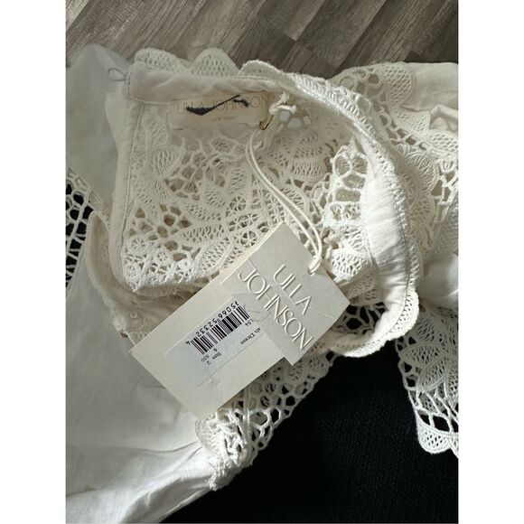 ULLA JOHNSON  Lace-Embellished Short-Sleeve Dress - Picture 12 of 12